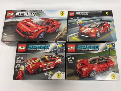 Lot 675 - Four Lego Speed Champions Ferrari Sets. #76895...