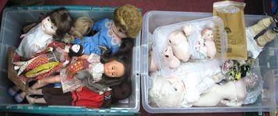 Lot 1493 - Quantity of antique and vintage dolls,...