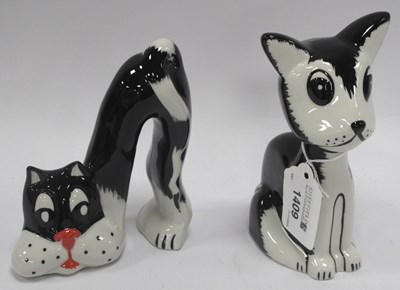 Lot 1409 - Two Lorna Bailey cat porcelain figurines: Suki...