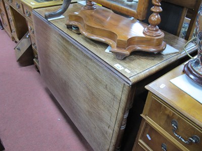 Lot 1696 - XIX Century Mahogany Drop-Leaf Table, top with...