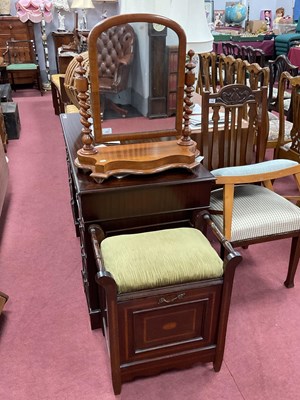 Lot 1695 - Edwardian Mahogany Inlaid Piano Stool, with...
