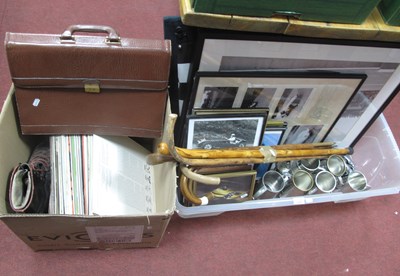 Lot 1220 - Car racing related items including framed...