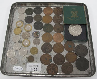 Lot 1429 - 1759 Silver Shilling (worn), enamelled 1887...