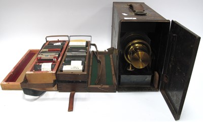 Lot 1470 - Late XIX Century Magic Lantern, in brass and...