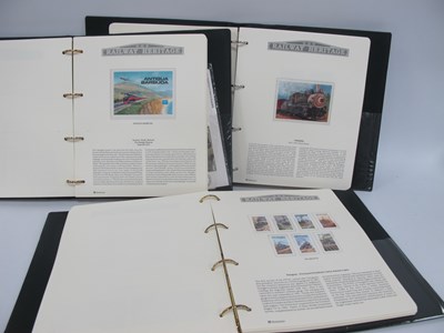 Lot 1543 - Stamp Albums (x 3), featuring Railway heritage,...