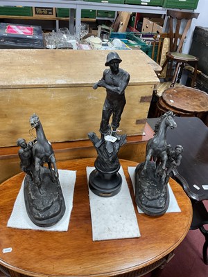 Lot 1274 - Two Spelter Marley Horse & Tettheres, 32cm...