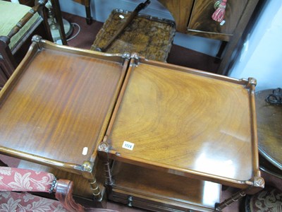 Lot 1724 - A Mahogany Pair of Lamp Tables, with a gallery...