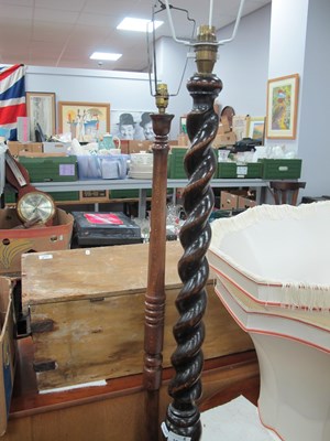 Lot 1679 - Early XX Century Oak Barley Twist Standard...