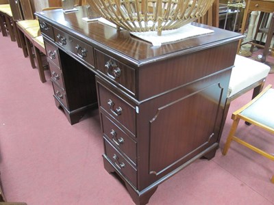 Lot 1706 - Mahogany Pedestal Desk, with polished top,...