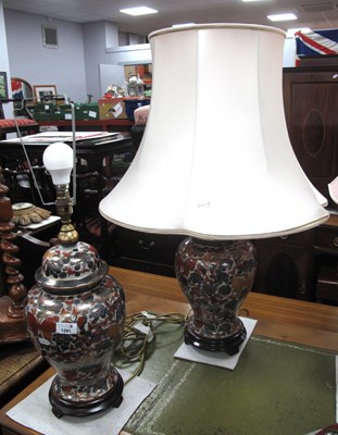 Lot 1281 - A pair of Japanese Imari style porcelain table...