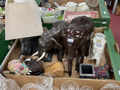 Lot 1162 - Elephant-themed collection, comprising large...