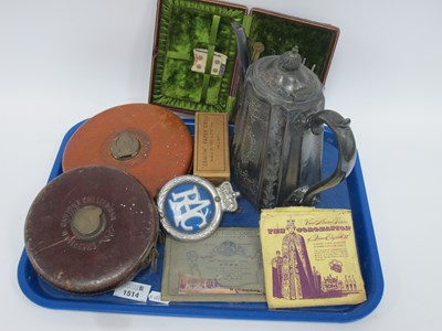 Lot 1514 - Chesterman Tape Measure (2), RAC car badge,...