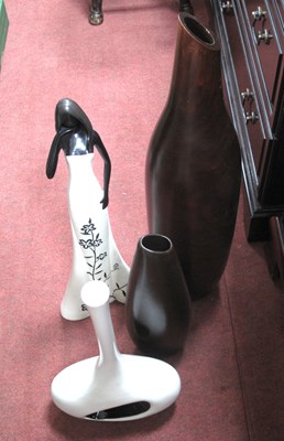 Lot 1256 - Large hardwood decorative bud vase in organic...