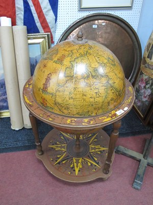 Lot 1653 - A vintage Italian-style globe bar cart or...