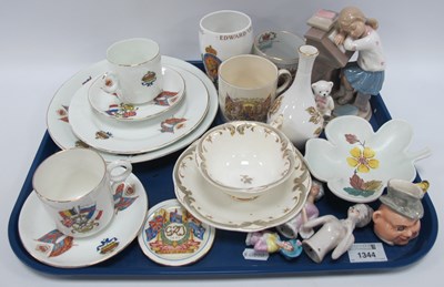 Lot 1344 - Commemorative China, pin cushion dolls, etc:-...