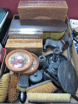 Lot 1541 - Ebony Pressing Tableware, wine holder, boxes,...
