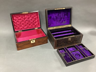Lot 1458 - A Victorian Leather Covered Lady's Jewelery...