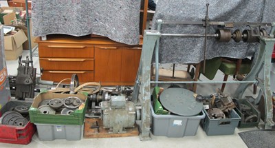 Lot 1092 - Large Engineering Lathe, with motor, unsorted...