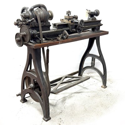 Lot 1091 - Large Engineering Lathe, with motor, unsorted...