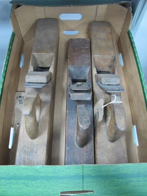 Lot 1032 - Three Large Wood Working Planes, largest 56cm.