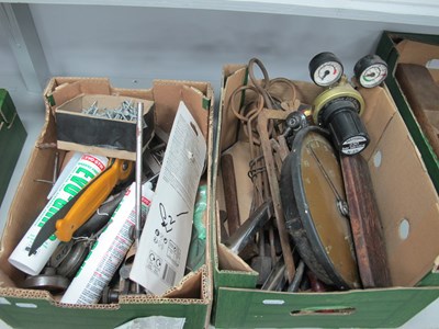 Lot 1033 - Two Boxes Of Tools, includes scales, magnusson...
