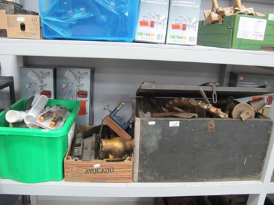 Lot 1038 - Three Boxes Of Tools, includes oil cans,...