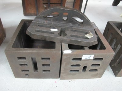 Lot 1023 - Two Cast Iron Engineering Blocks, together...