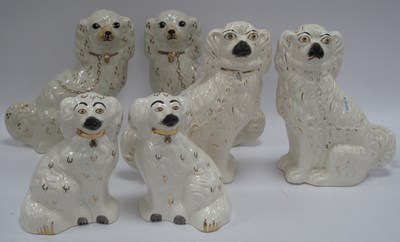 Lot 1403 - Two pairs of vintage Staffordshire ceramic...