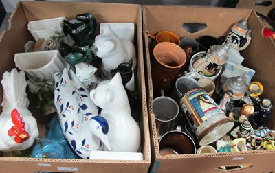 Lot 1115 - Ceramic figures, tankards and toby jugs,...