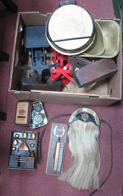 Lot 1265 - Vintage scales and tools including three cast...