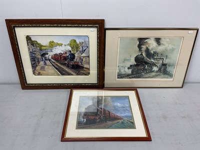 Lot 166 - Three framed railway themed prints. Comprising...