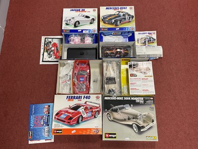 Lot 698 - Burago Metal Kits (built) Ferrari F40,...