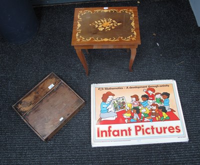 Lot 1243 - A small musical marquetry top side table...