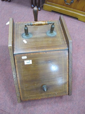 Lot 1693 - Edwardian Mahogany Inlaid Coal Scuttle, with a...