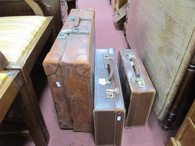 Lot 1704 - Vintage "Revelation" Brown Leather Suitcase,...