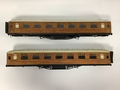 Lot 120 - Two scratch/kit-built O gauge LNER coach...