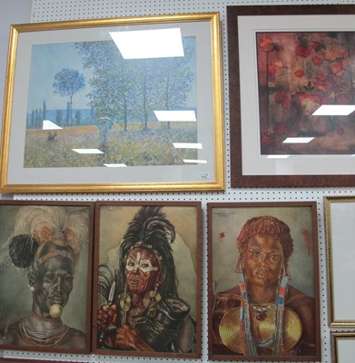 Lot 1632 - African Tribal Figure Portrait Prints, 47.5 x...