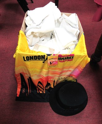 Lot 1302 - Quantity of Linens, London Half Marathon shirt,...