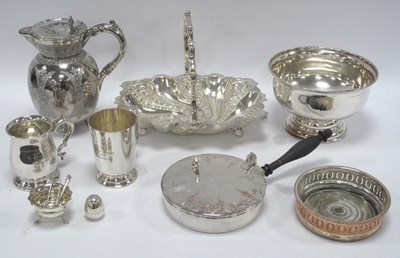 Lot 1422 - Embossed Plated Basket Aesthetic hot water jug,...