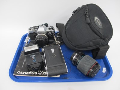 Lot 1524 - Olympus OM10 35mm SLR film camera with 50mm...