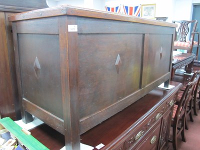 Lot 1670 - XX Century Oak Blanket Box, with a hinged lid,...