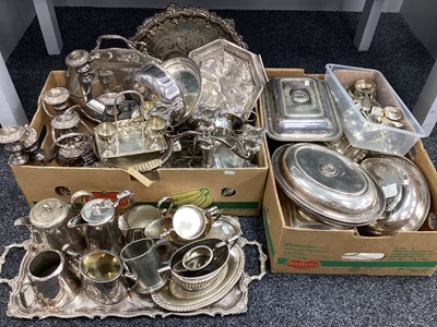 Lot 215 - A Large Mixed Lot of Assorted Plated Ware,...