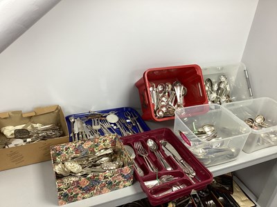 Lot 194 - A Large Mixed Lot of Assorted Plated Cutlery,...