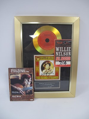 Lot 810 - Willie Nelson Framed / Signed CD Plaque,...