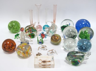 Lot 1316 - Paperweights Usually Glass, including Alum Bay,...