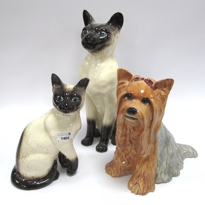 Lot 1404 - Beswick Siamese Cat 2139 34.5cm tall, another...