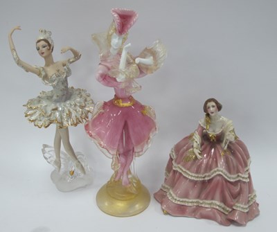 Lot 1380 - Murano Glass Figure in Pink with white face...