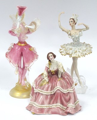 Lot 1366 - Murano Glass Figure in Pink with white face...