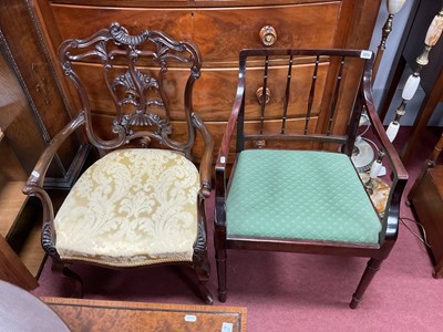 Lot 1721 - Early XX Century Salon Chair, top rail with C...