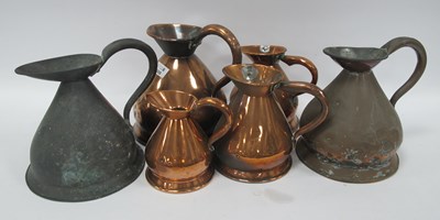 Lot 1569 - XIX Century Copper Half Gallon Jugs, quart...
